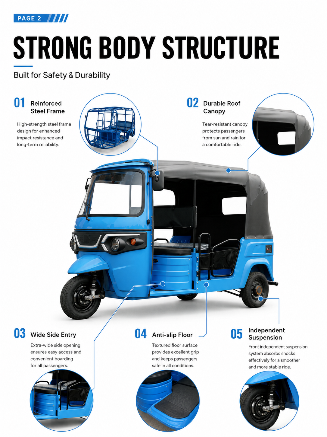 Deluxe Foldable Double-Row Electric Tuk Tuk 6+1 detail image 1