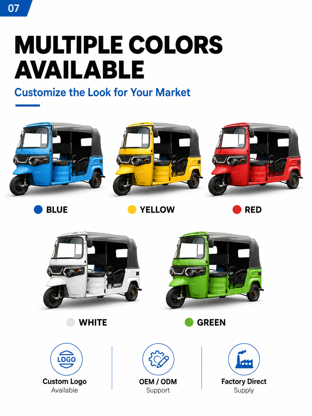 Deluxe Foldable Double-Row Electric Tuk Tuk 6+1 detail image 6