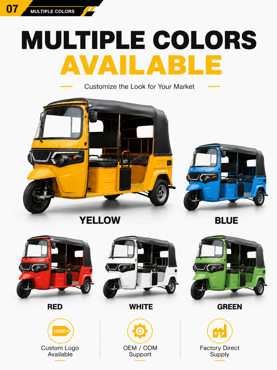 Standard Face-to-Face Double-Row Electric Tuk Tuk 6+1 detail image 6