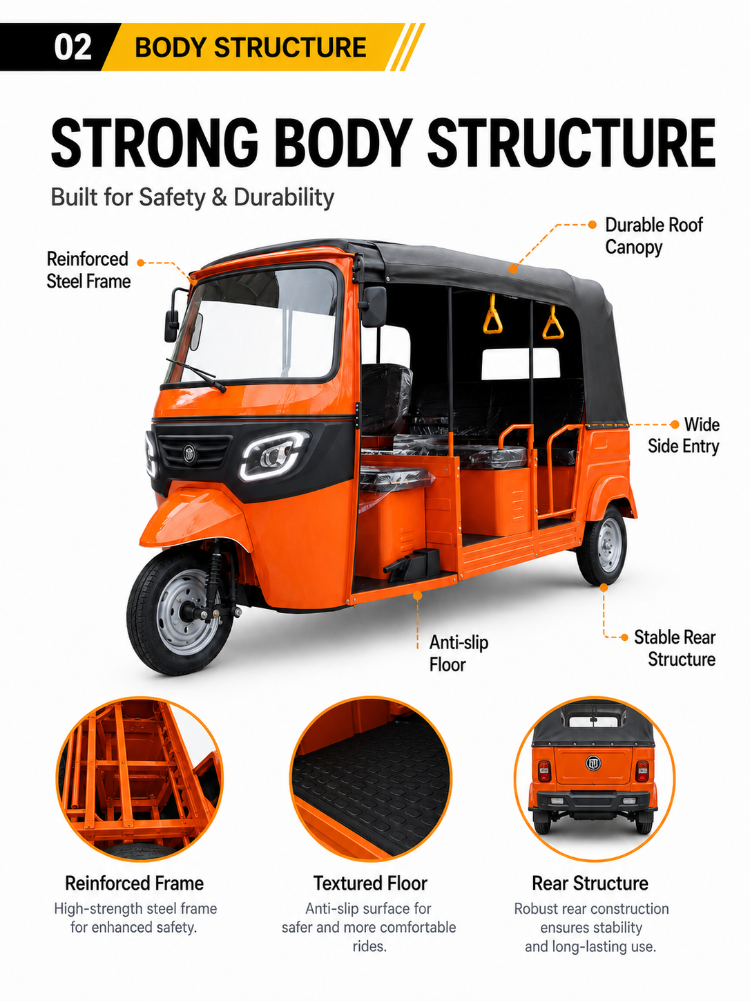 Deluxe Forward-Facing Double-Row Electric Tuk Tuk 6+1 detail image 1