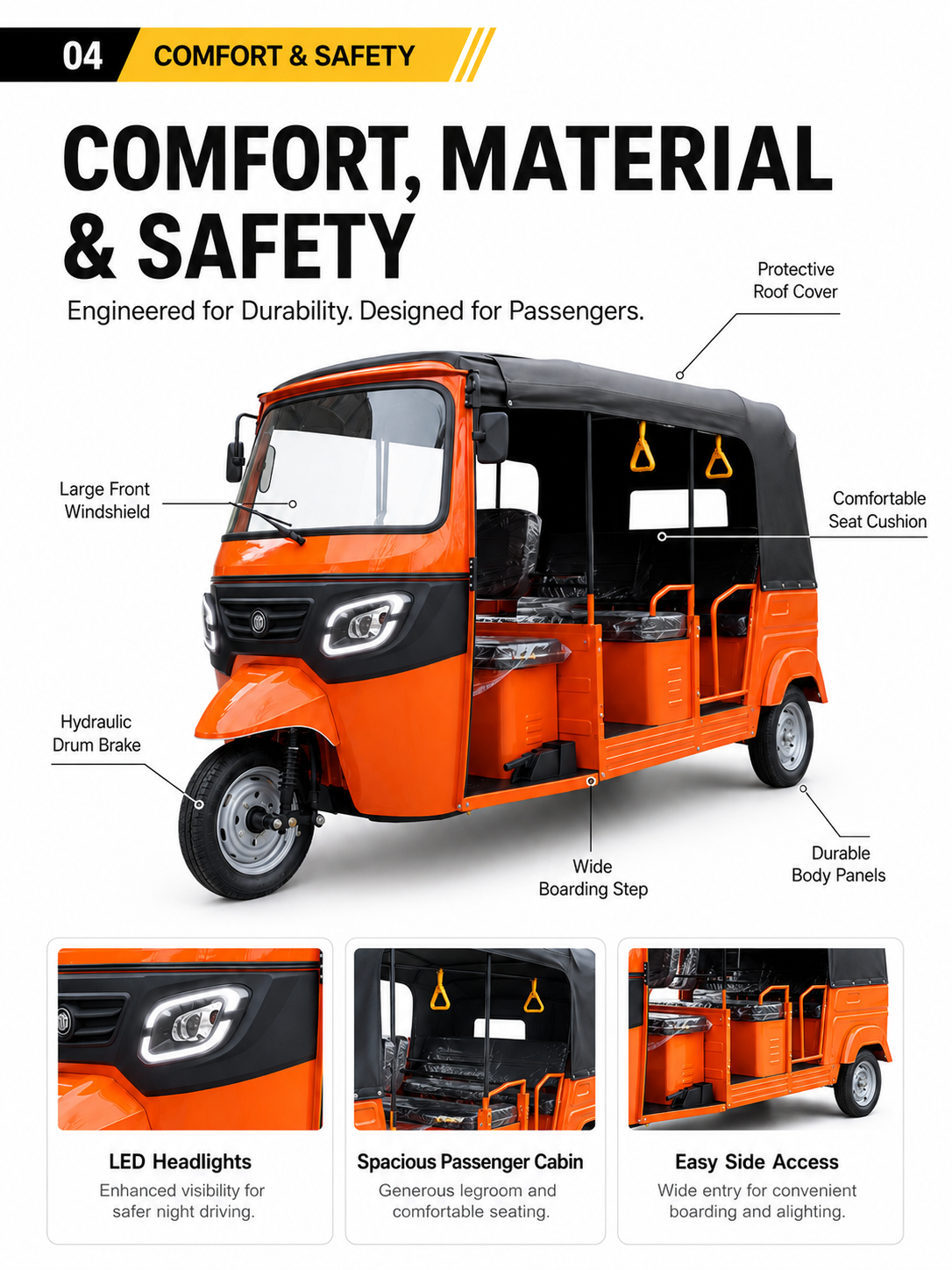 Deluxe Forward-Facing Double-Row Electric Tuk Tuk 6+1 detail image 3