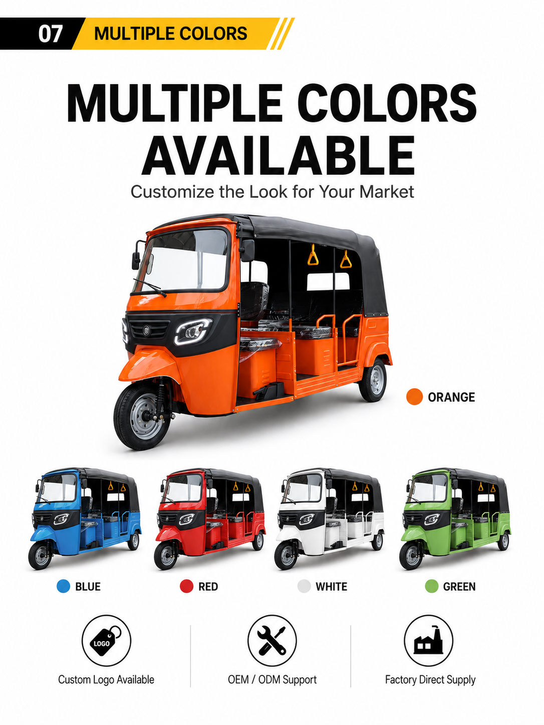 Deluxe Forward-Facing Double-Row Electric Tuk Tuk 6+1 detail image 6