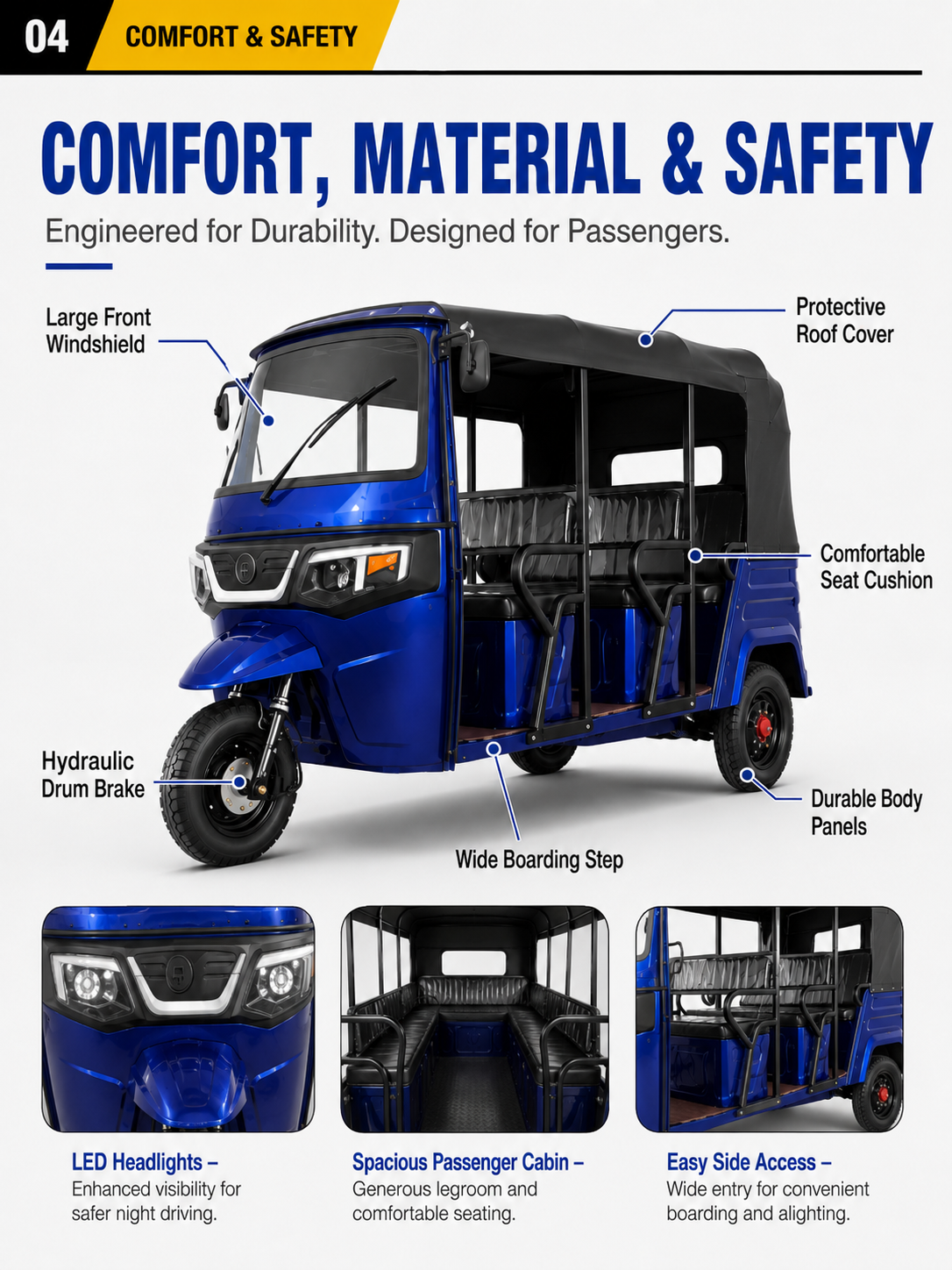 Standard Forward-Facing Double-Row Electric Tuk Tuk 6+1 detail image 3