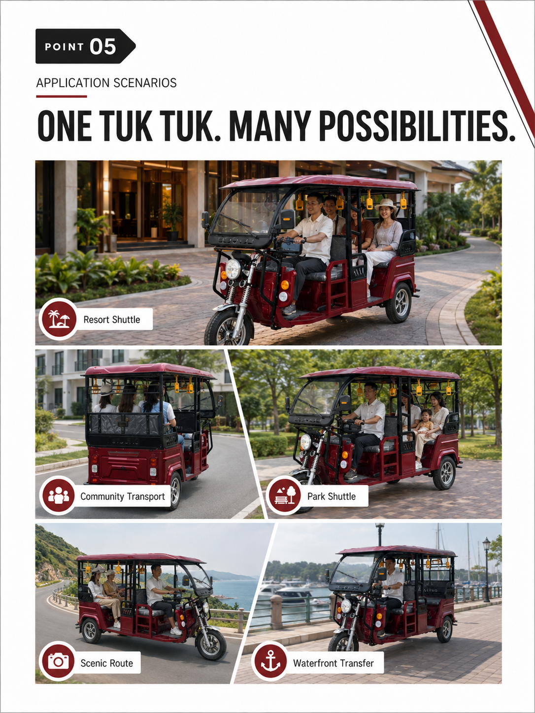 L3 1.3M Deluxe Electric Passenger Tuk Tuk detail image 4