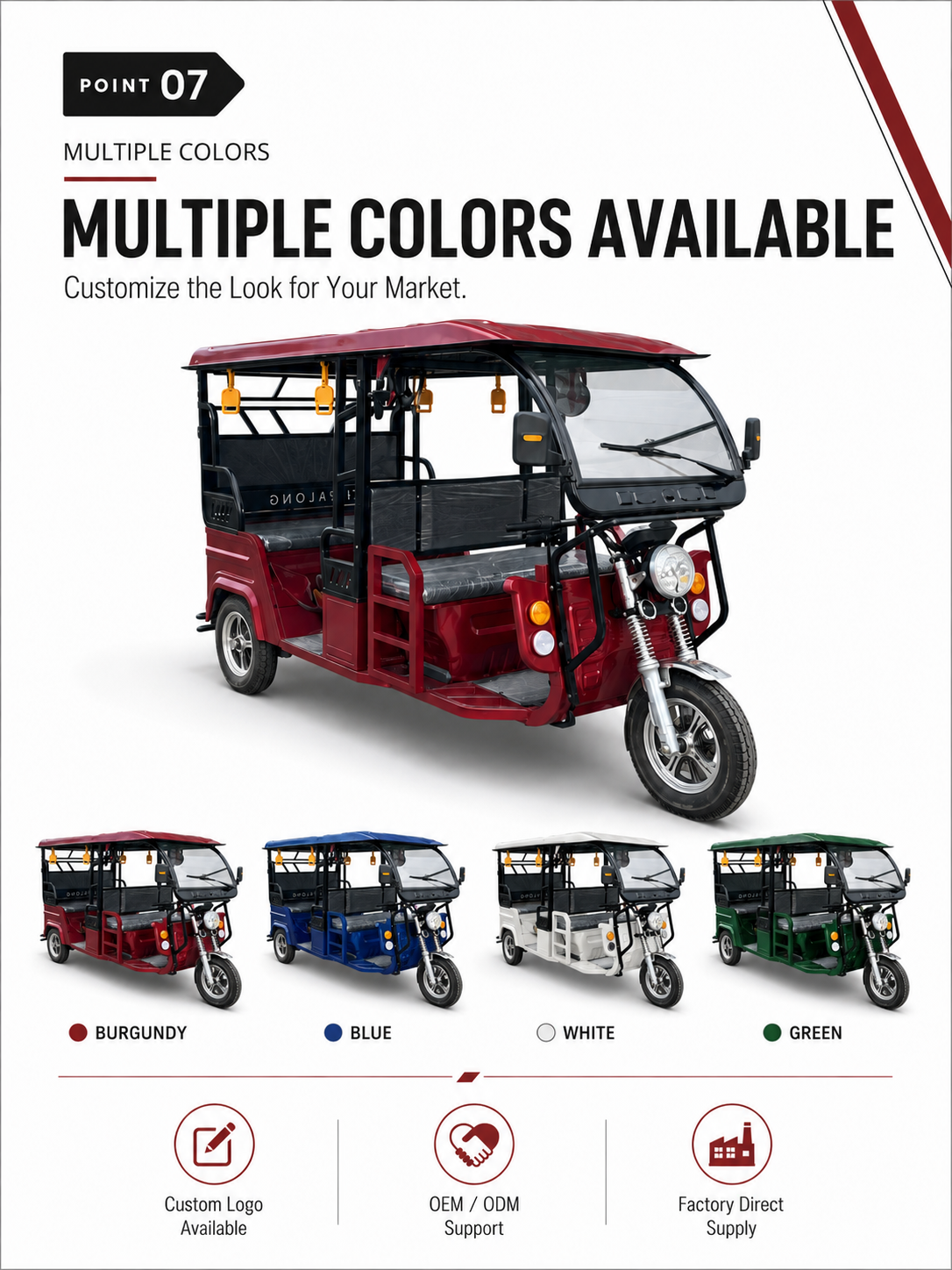 L3 1.3M Deluxe Electric Passenger Tuk Tuk detail image 6