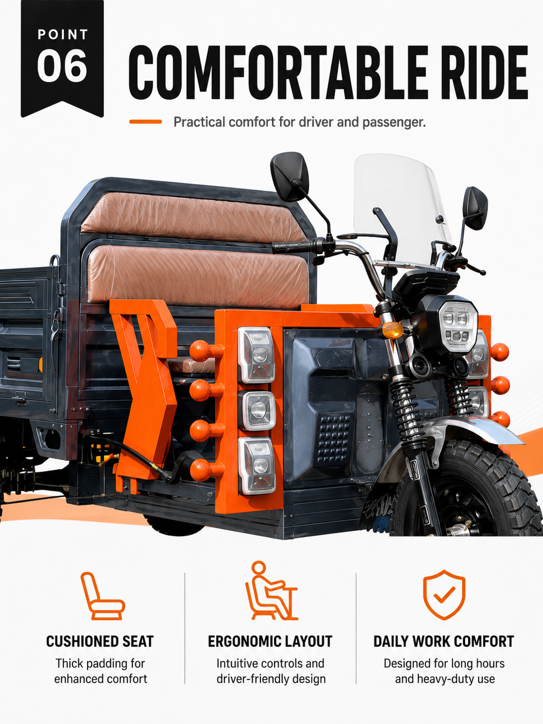 1.8M Four-Side-Opening Electric Cargo Tricycle detail image 5