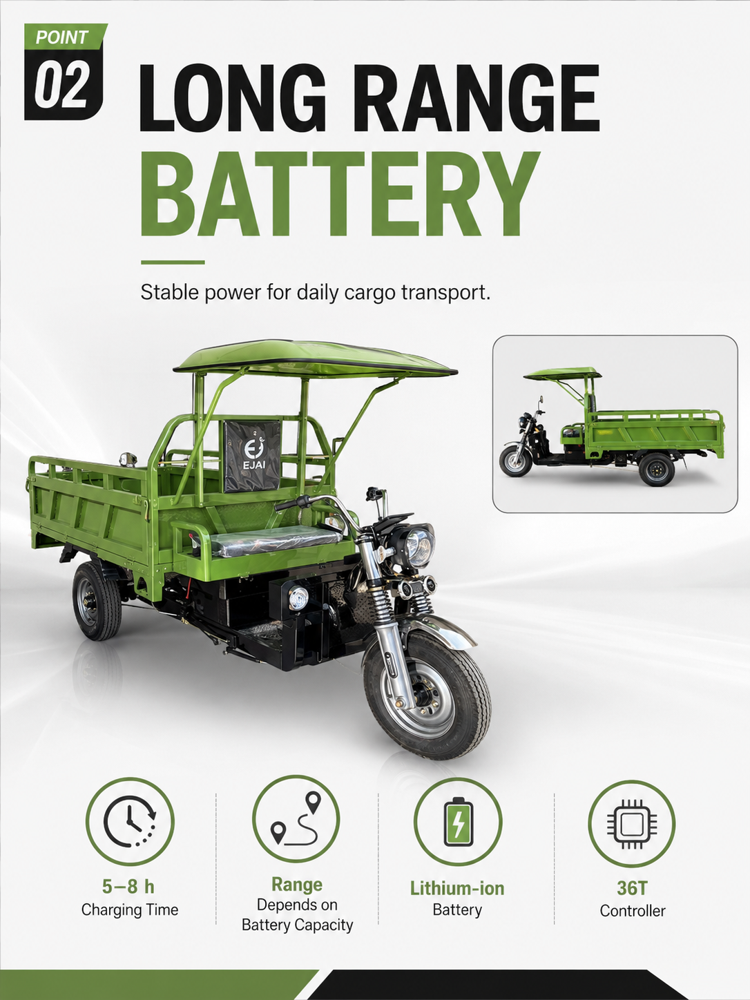 Loader 2.2M Electric Cargo Tricycle detail image 1
