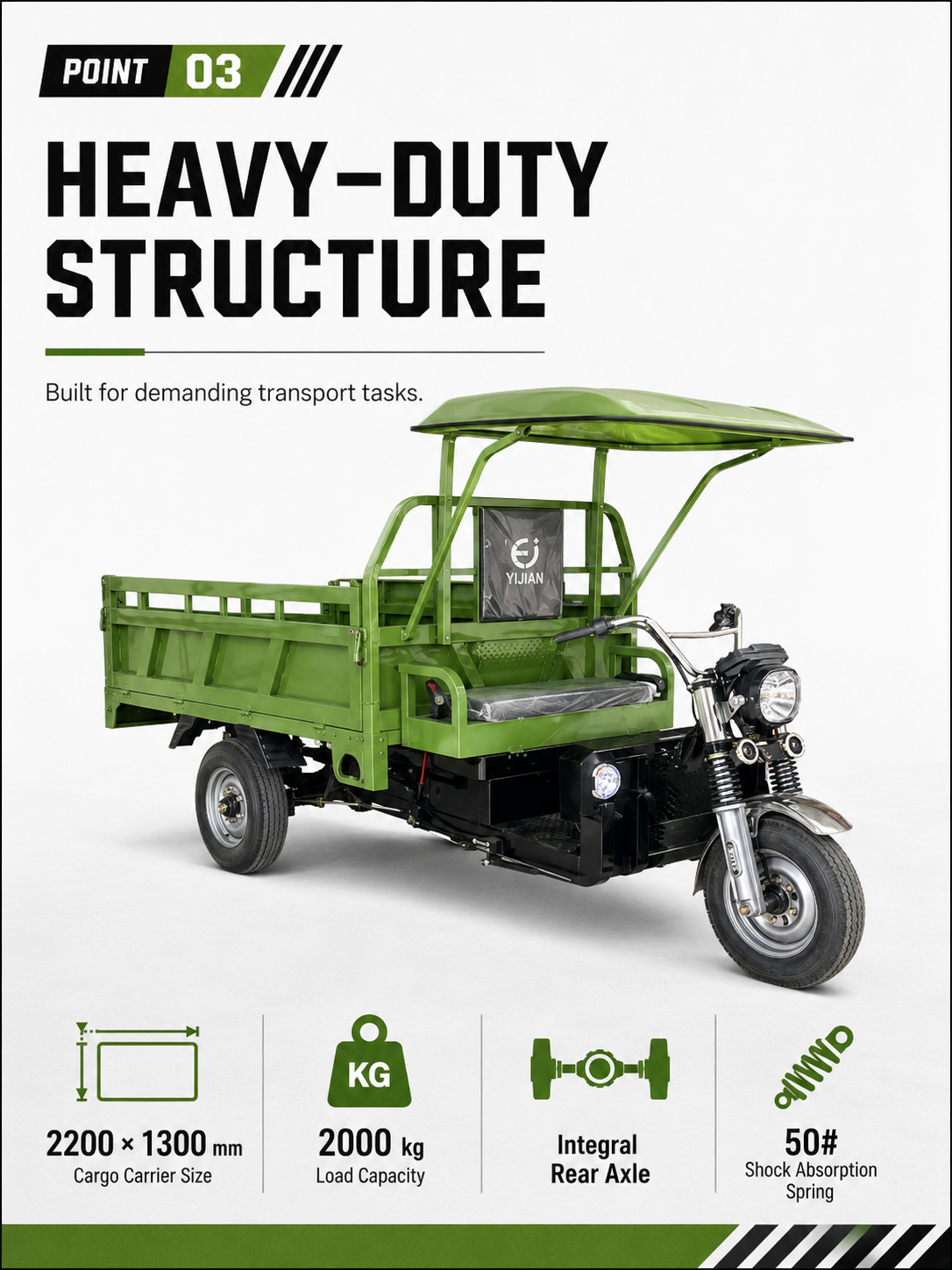 Loader 2.2M Electric Cargo Tricycle detail image 2