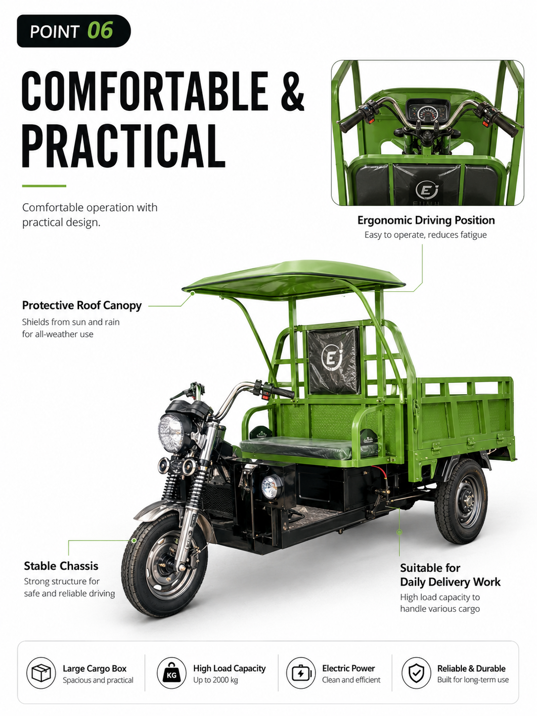 Loader 2.2M Electric Cargo Tricycle detail image 5